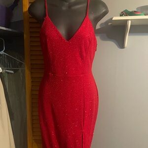 Windsor Red Ribbed Backless Cocktail Dress